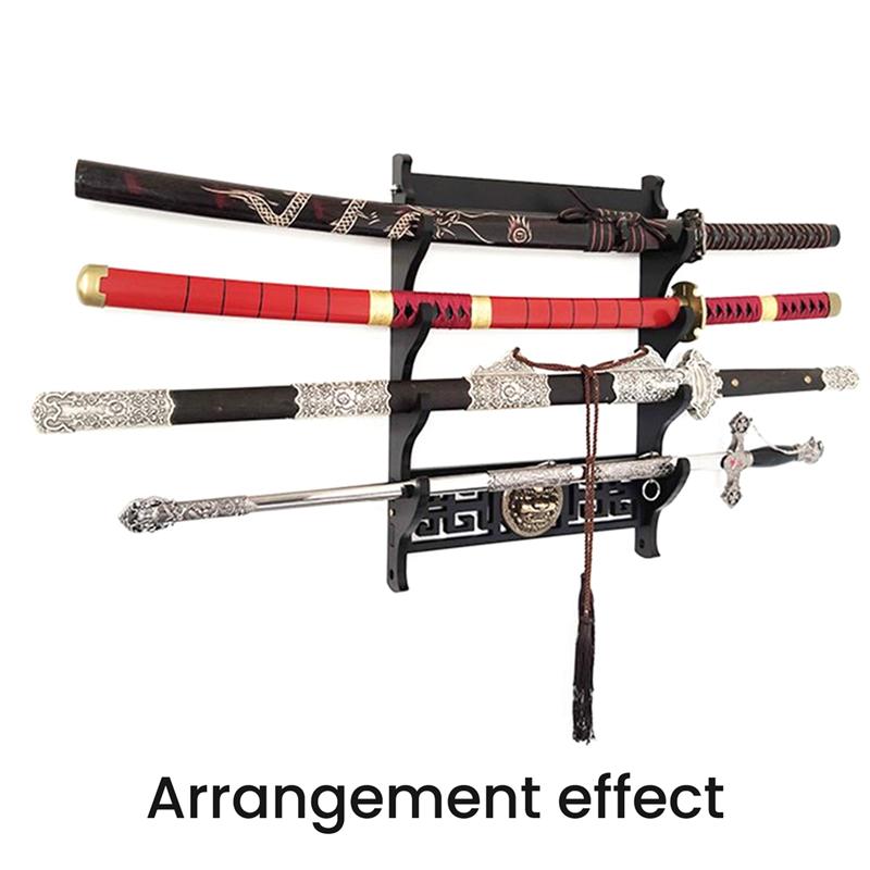 ABBP-Porta Katana da Parete a 4 Strati Porta Spade Espositore Katana Porta Ombrelli Organizzatore