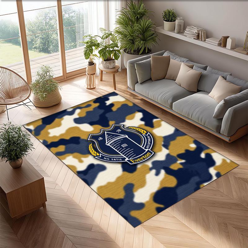 Tappeto in Velluto di Cristallo con Stampa Calcio Everton, Comodo Assorbente d'Acqua Antiscivolo Tappeto per Pavimenti Interni