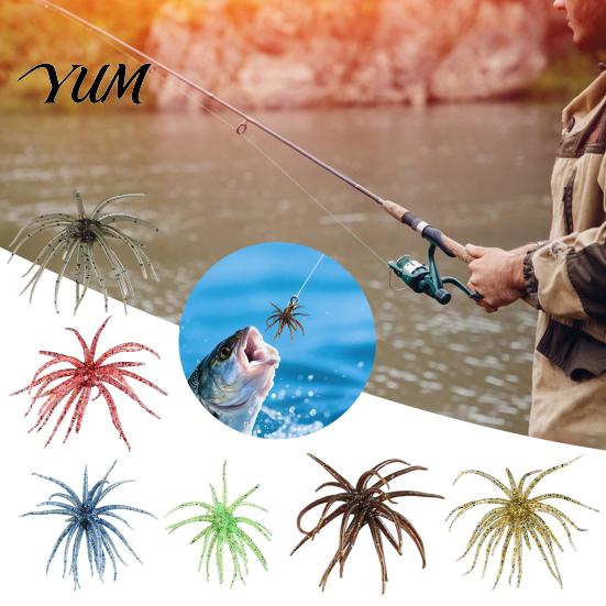 Tear Resistant Soft Baits 2Pcs Bionic Sea Urchin Lure, 11cm/10g Floating Topwater Artificial Elastic TPE Bait, Fuzzy Lure for Freshwater Saltwater