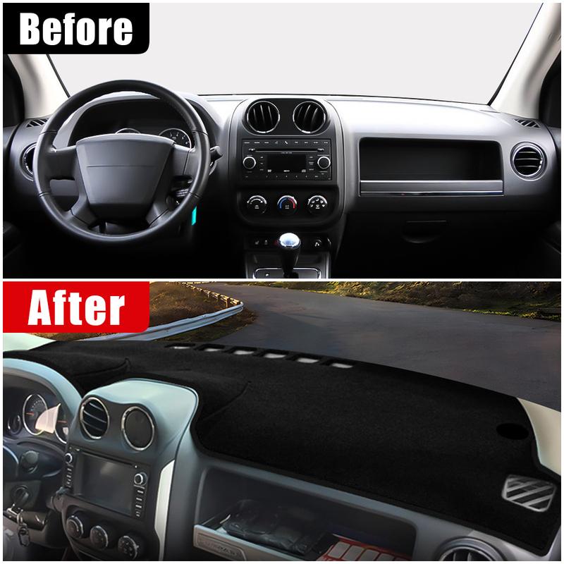 Do Jeep Compass 2009 2010 2011 2012 2013 2014 2015 2016 Pokrowiec na deskę rozdzielczą samochodu, podkładka chroniąca przed światłem, dywaniki anty-UV, pokrowiec antypoślizgowy
