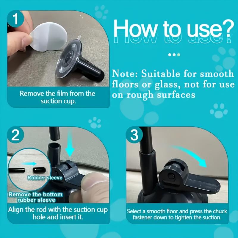 Interactive Cat Toy Handfree Cat Stick Playing Kitten Playing Teaser Wand Toy Suction Cup Feather Cat Wand Pet Supplies