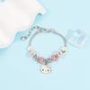 Braccialetto Charm Cartoon Hello Kitty con Perline in Lega di Zinco per Regali e Accessori
