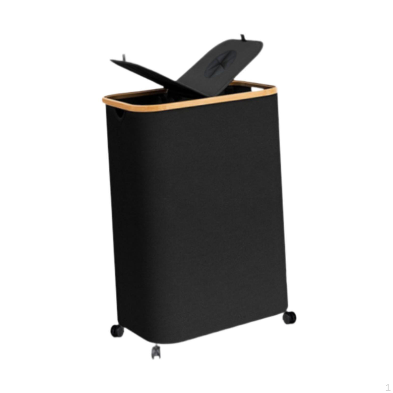 

Double Laundry Hamper 2 Section Basket 140L Large Capacity for Room