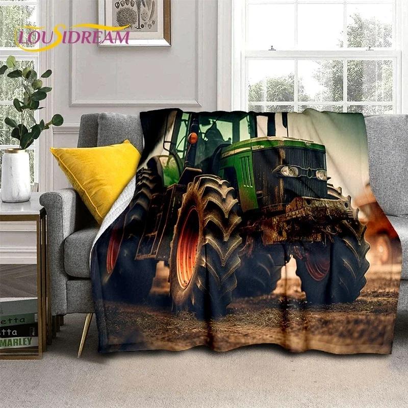 Retro Tractor Car 3D Truck Soft Flannel Blanket for Beds Bedroom Sofa Picnic ,Throw Blanket for Cover Outdoors Leisure Gift