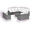 VidaXL Garden Lounge Set with Cushions 12 Pcs, Patio Sofas, Furniture Set, Outdoor Terrace Furniture, Grey 3256719
