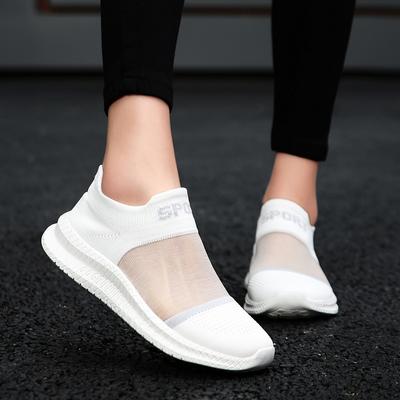 YRZL Schuhe Slipper Sneaker Damen Sport Freizeitschuhe Mesh Atmungsaktiv Walking Tennisschuh Weich Bequem Rutschfest Flacher Sneaker