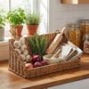 Imitation Rattan Wall Storage Baskets Wall-Mounted Large Capacity Woven Hanging Basket No Drill Single-Layer Grocery Basket