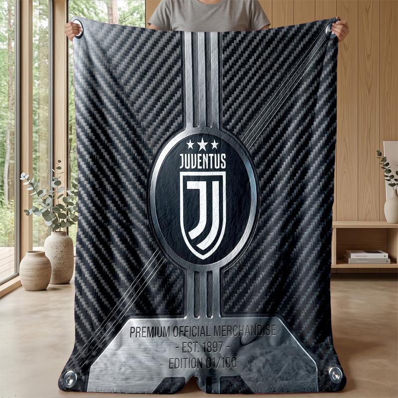 Juventus FC Theme blanket Soft Flannel Blanket Plush Throw Blanket Cozy Sofa Bed Blanket for Home Decor