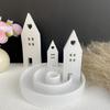 3 Pcs House with Window Silicone Mold DIY Scented Candle Mold House Resin Mould