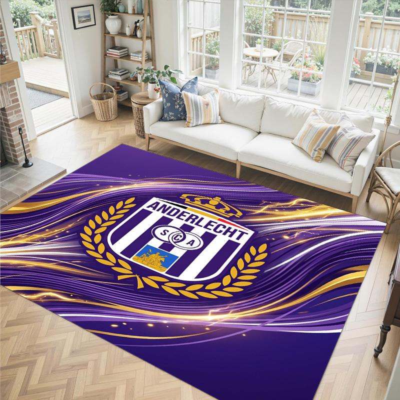 Anderlecht FC Design Crystal Velvet Carpet Cozy Non?Slip Printed Rug For Bedroom Living Room Entrance