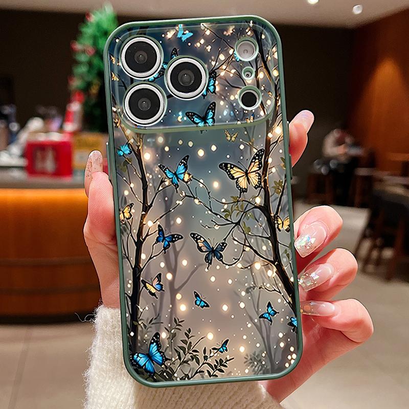 Magnetic For Magsafe Case For iPhone 17 Pro Max Glowing Fantasy Butterfly Pattern Skin Feeling Cover For iPhone 16 15 14 13 Pro Max