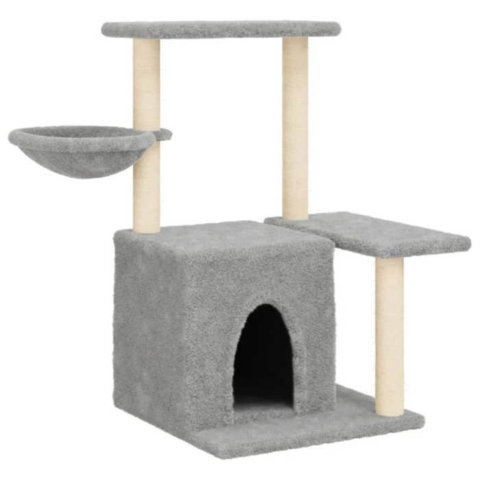 VidaXL Arbre à chat avec griffoirs en sisal Gris clair 83 cm 172110