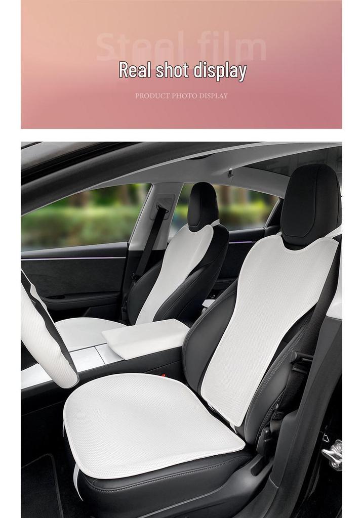 Tesla Model Y Refresh Seat Cushion Cover: Breathable, All-Season, Special Interior Modification.
