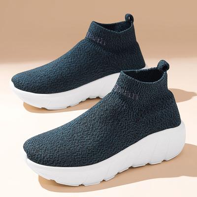 Hot Sale Fashiion Orange Running Shoes for Men Women Breathable Socks Men's Sports Sneakers High-top Platform Shoes Trainers Men