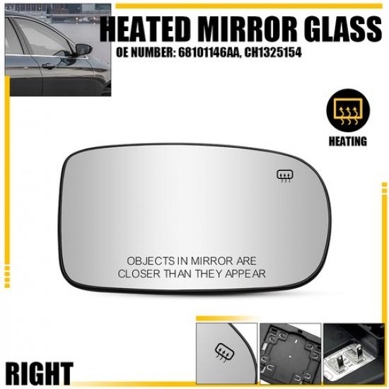 Rear View Heated Mirror Glass Passenger For 2011- Chrysler 200 Dodge Charger