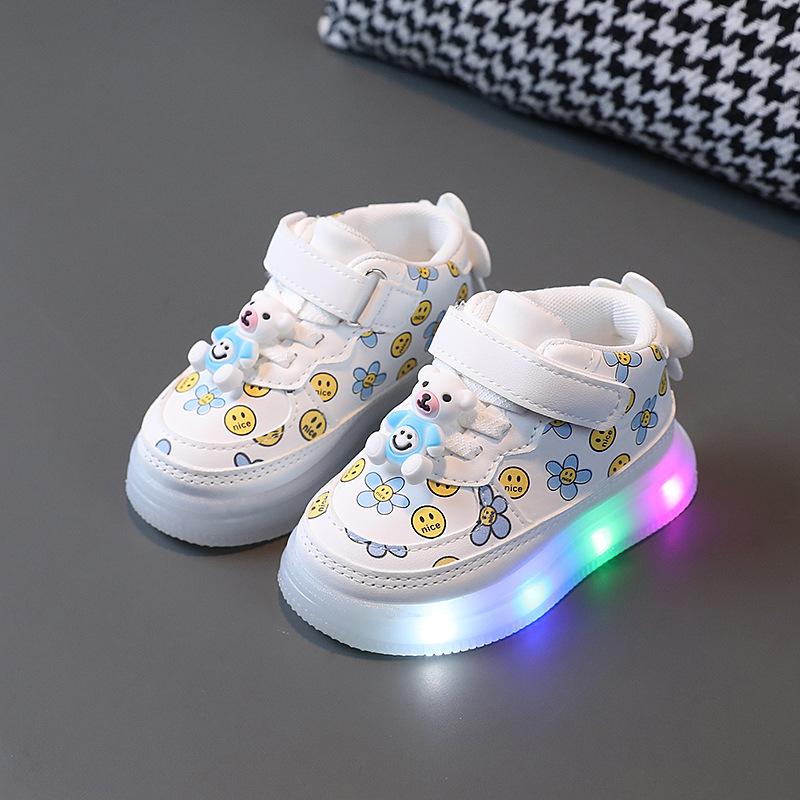 Spring children's LED lighting shoes new girls' casual shoes anti slip boys' sports shoe fashion girls' shoe comfort boys' shoes