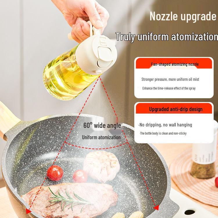 Glass Oil Sprayer & Pourer - 2-in-1 Non-stick Kitchen Oil Bottle