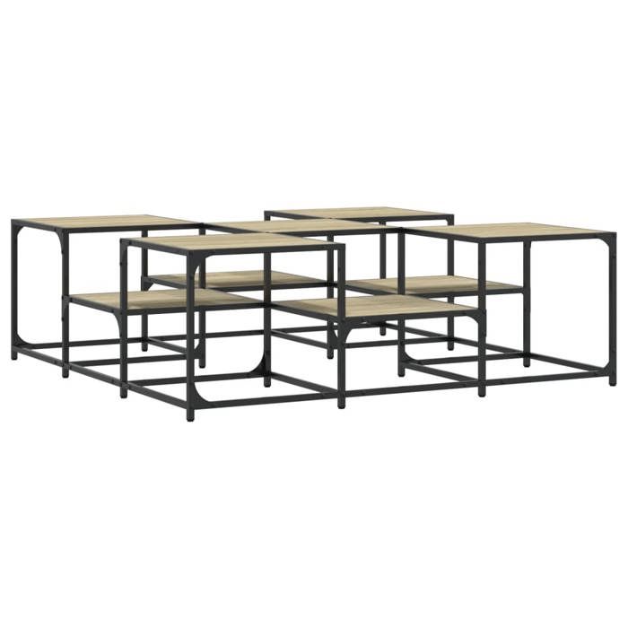 VidaXL Coffee Table Sonoma Oak 121x121x40 Cm Engineered Wood 839069