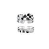 Style Ins Elegant Adjustable Silver Checkerboard Ring For Women Trendy Festival Gift