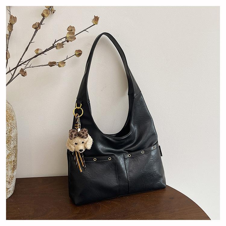 

Cross-border Fashion Large Capacity Commuter Bucket Bag, Versatile Single Shoulder Women Handbag, Minimalist Armpit Purse чорний