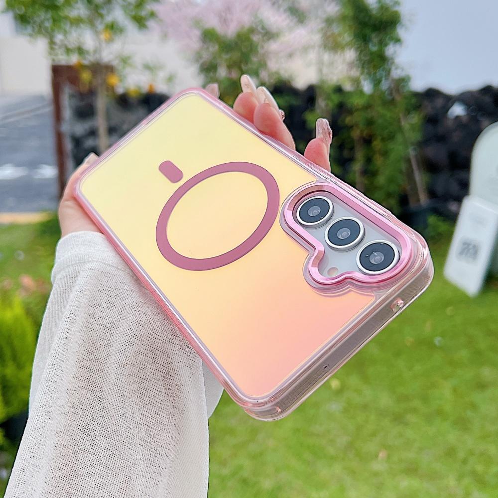 Color-Changing Magnetic Phone Case For Samsung S26 S25 S24 S23 Ultra Plus S25 FE edge A56 A36 A26 For Magsafe with Lanyard Coque