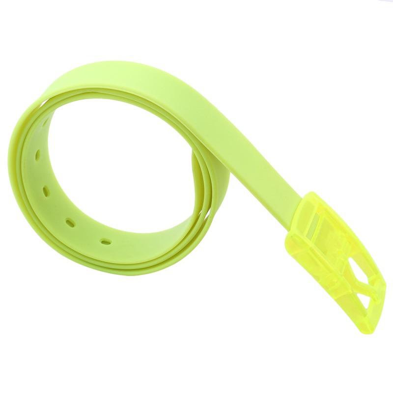 Fashionable Plastic Belt, Caramel Color Multicolor Silicone Rubber Leather Belt, Smooth Buckle For Women Men Adjustable