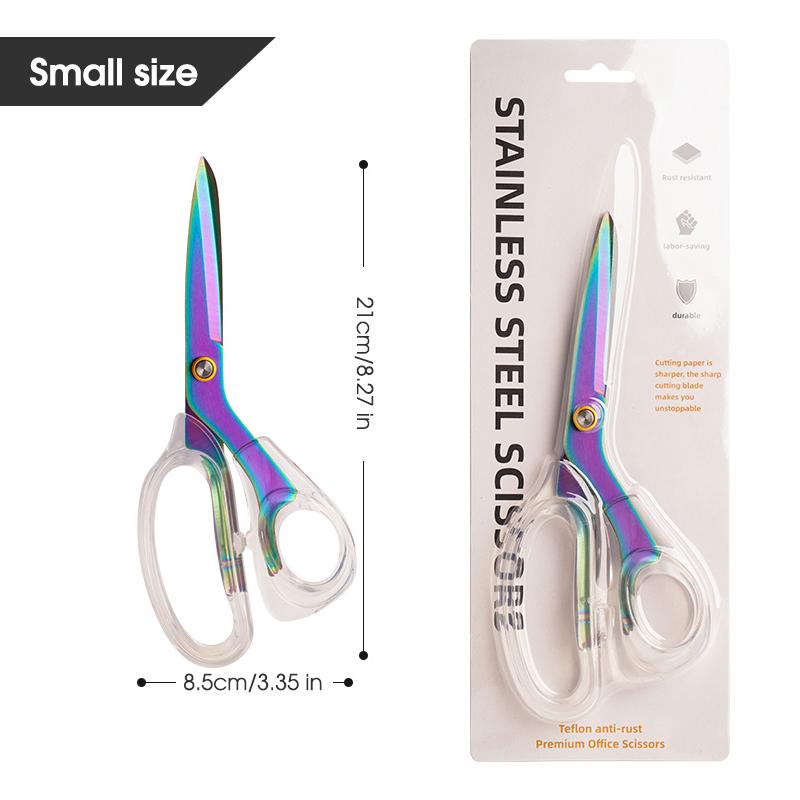 

Асимметричные акриловые ножницы с прозрачной ручкой, острые, из нержавеющей стали, для кухни, офиса, резки бумаги, обрезки, шитья ZS-14