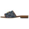 Denim Gg Jacquard Slide Sandals Blue Women's 647630 2KQ50 4462