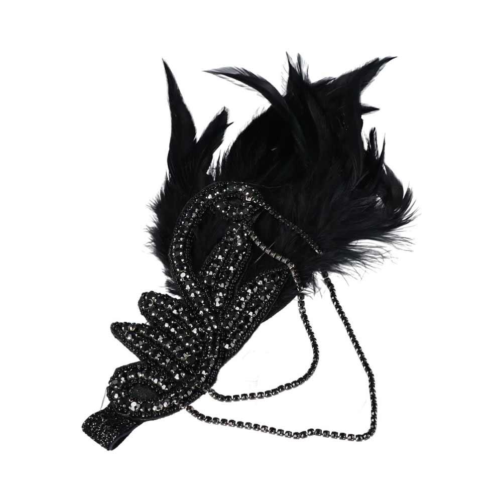Masquerade Party Hair Accessories Korean Style Headband Sequin Hair Band Feather Headwear