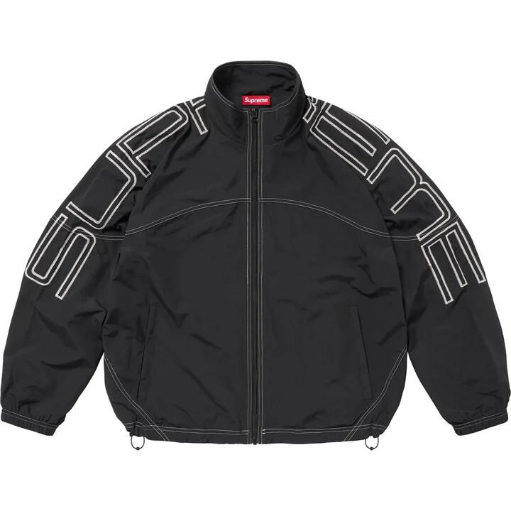 Supreme Spellout Embroidered Track Jacket Black