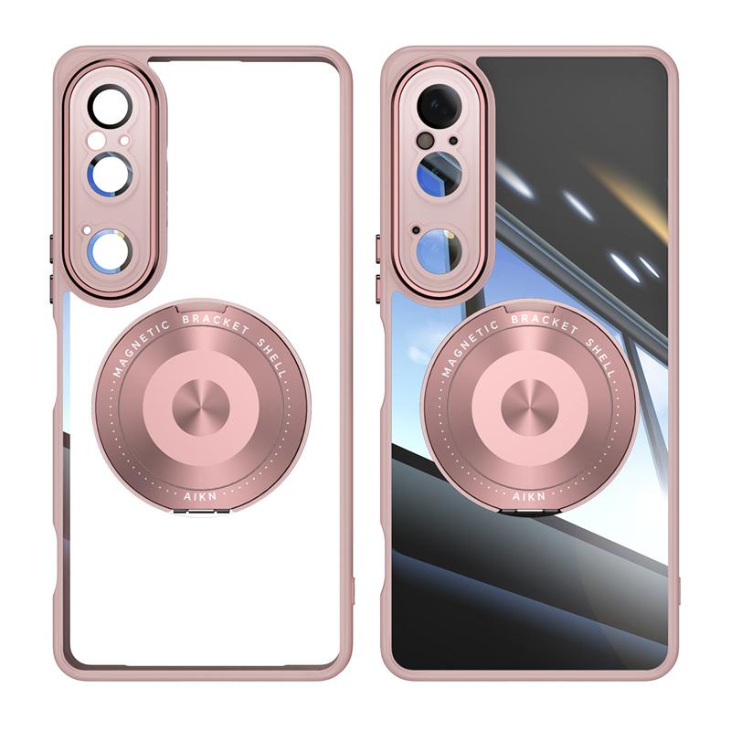 Magnetic Clear Acrylic Hard Lens protection 360 Rotating Back case for Sony Xperia 1VII VI / 10 VI Wireless Charging Bumper case