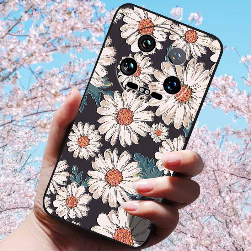 For Xiaomi 14 Ultra 5G 6.73" 14 Pro Cases Fashion 3D Retro Embossed Relief Soft TPU Siliocn Back Cover for Xiaomi 14 Capa Mi 14