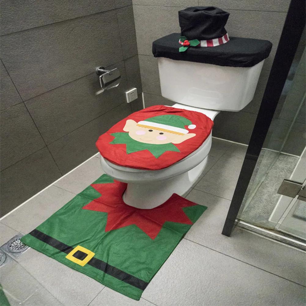 Schattige Kerstman Kerst Toiletbrilhoes En Badmat Set Feestelijke Badkamer Decoratie Vakantiehuis Cadeau