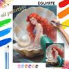 The Little Mermaid Ariel In Seashell Oil Painting by Numbers Art Kit. Handmade Diy Painting Home Decoration Gifts