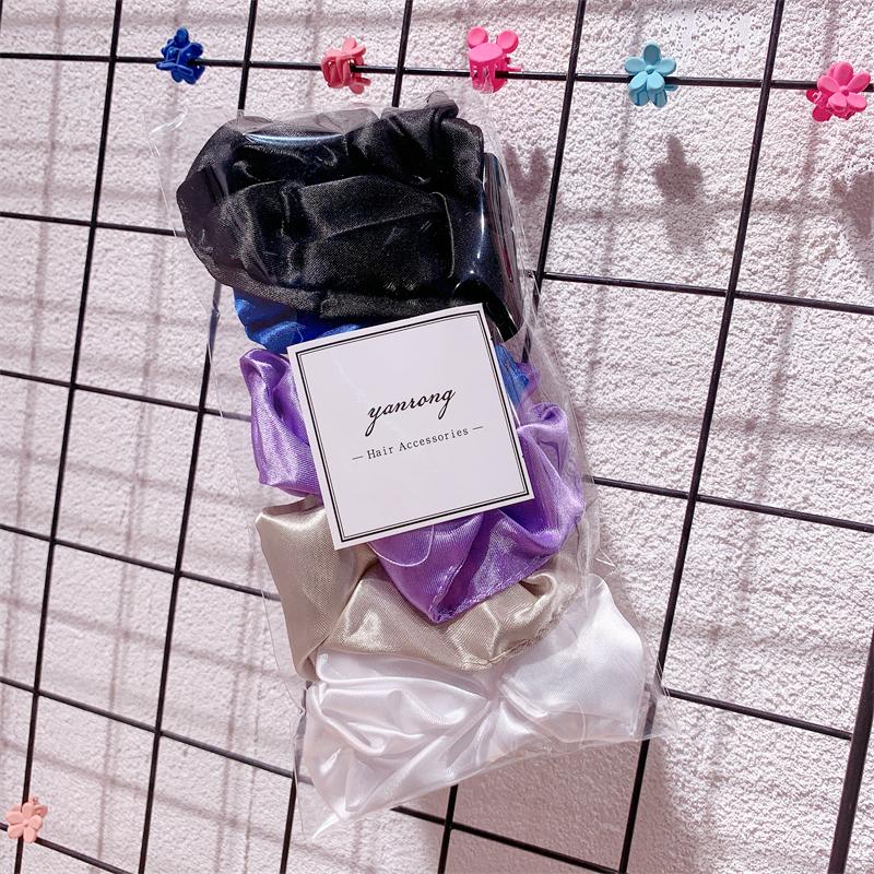 New 5PCS/Set Candy Color Printing Hair Ties For Women Cute HairBand Ponytail Holder Elastic Rubber Band Fashion Hair Accessories