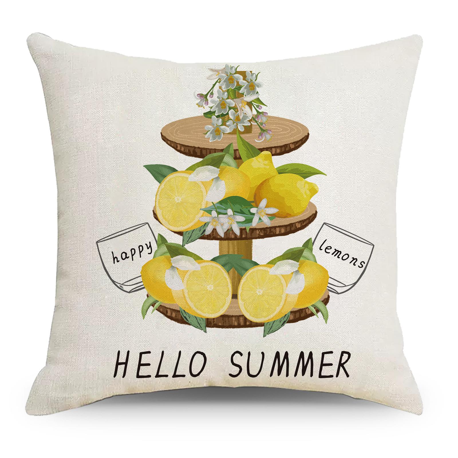 

Новая летняя наволочка с принтом лимонной линии, грузовик, велосипед, дом, диванная наволочка 45 * 45Cm without pillow core