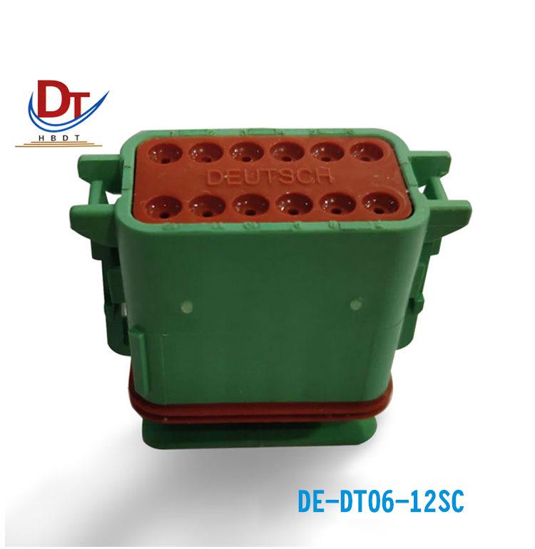 Automotive Wiring Harness DT04-12PC Connector, 12-Pin Electronic Plug with Green Plastic Housing. DT04-12PC Connector Housing