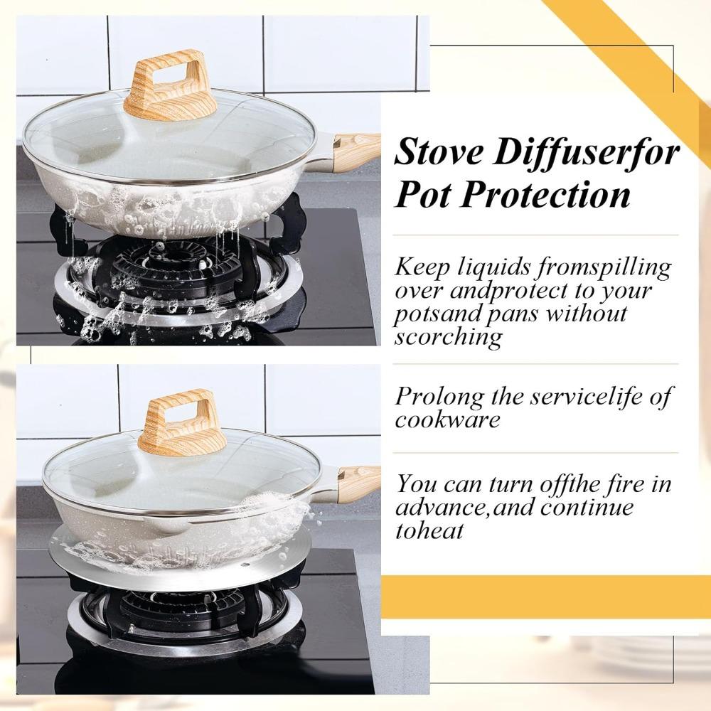 Stainless Steel Heat Conducting Plate Handle Detachable for Use as  Heating Diffuser Stove Adapter for Cooktops and Gas Stoves