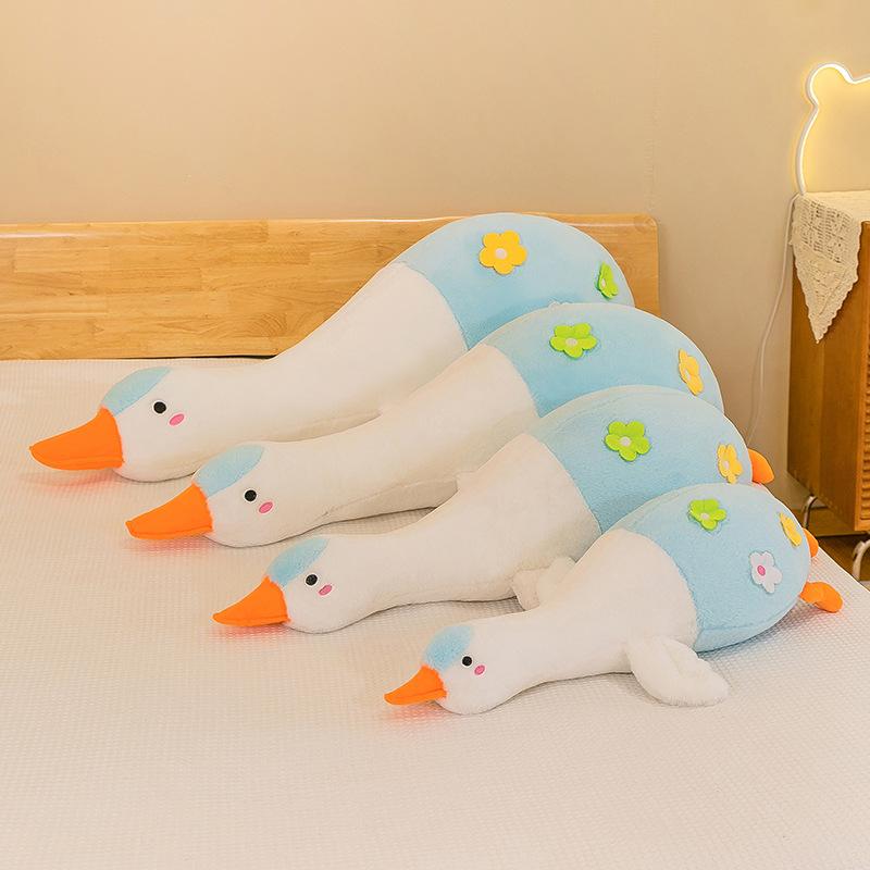 Cute Cherry Blossom Goose Throw Pillow Plush Toy Girl Bed Sleeping Doll Night Market Stall Doll