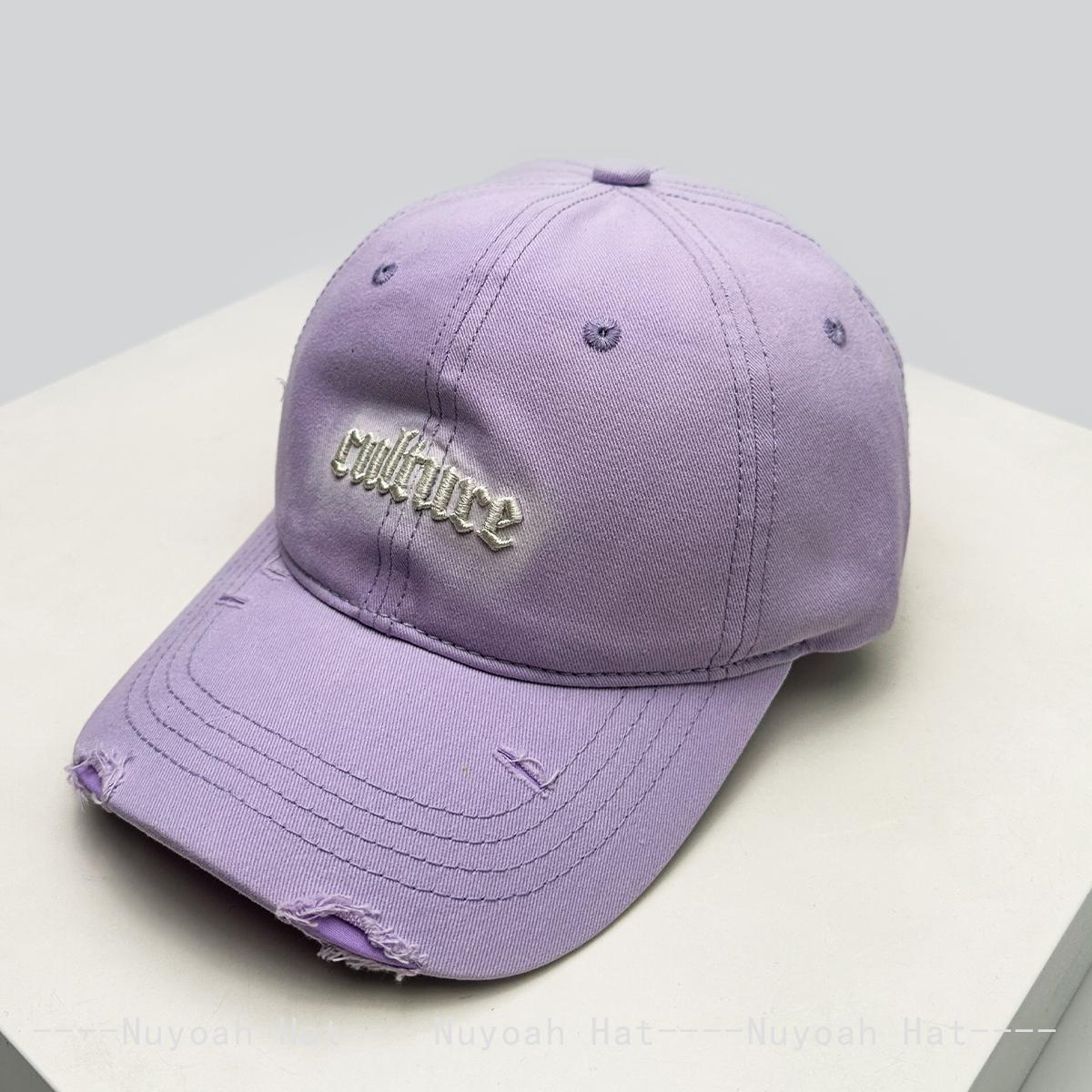 And Women Broken Style Korean Style Embroidered Letter Prints Baseball Caps Sun Protection Minimalist All-Match Casual Peaked Hats Trendy Ins Style 52-60cm