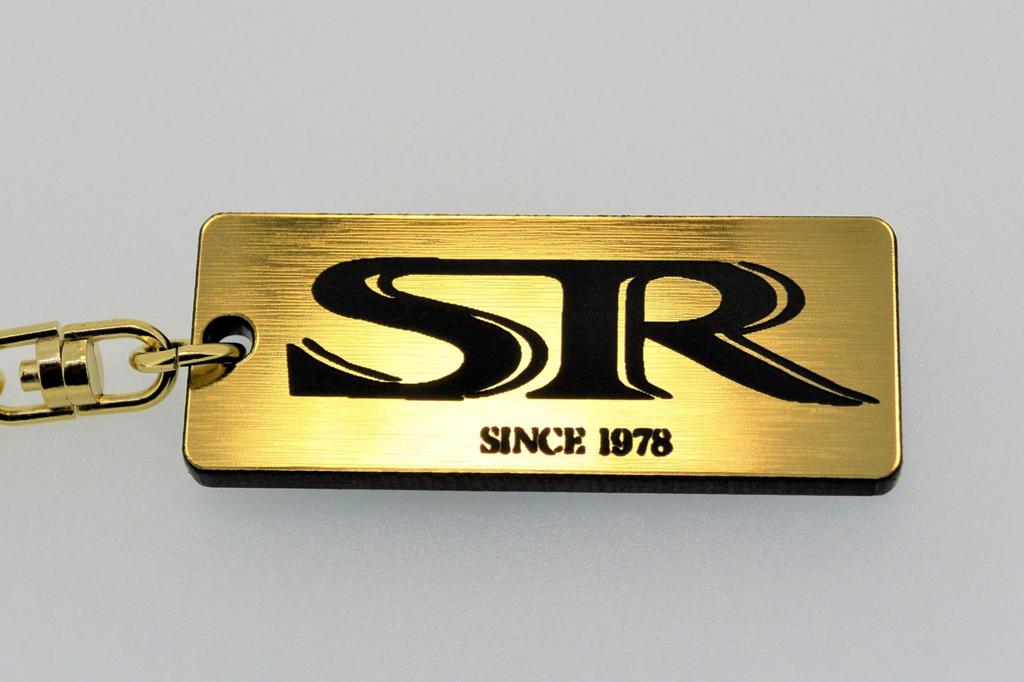 SR Gold Black Double Ring Acrylic Original Keychain for 400 SR500 SR250 SR125 Muffler Handle Exterior Mirror Custom Parts Accessories A-60-1 &