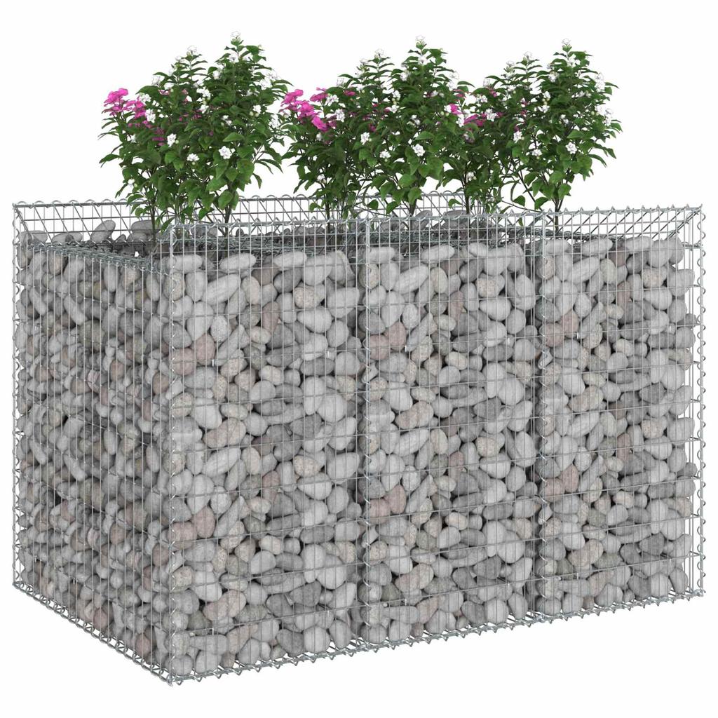 Gabion Raised Bed Set 2 Pcs Silver