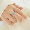 Atmosphere Full of Turquoise Open Ring, Silver White Light Luxury Versatile Adjustable Index Finger Ring, New Ring