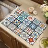 Retro Draining Pad Super Absorbent Coffee Dish Placemat Retro Kitchen Counter Mat Kitchen Placemat Coffee Dish Drainer