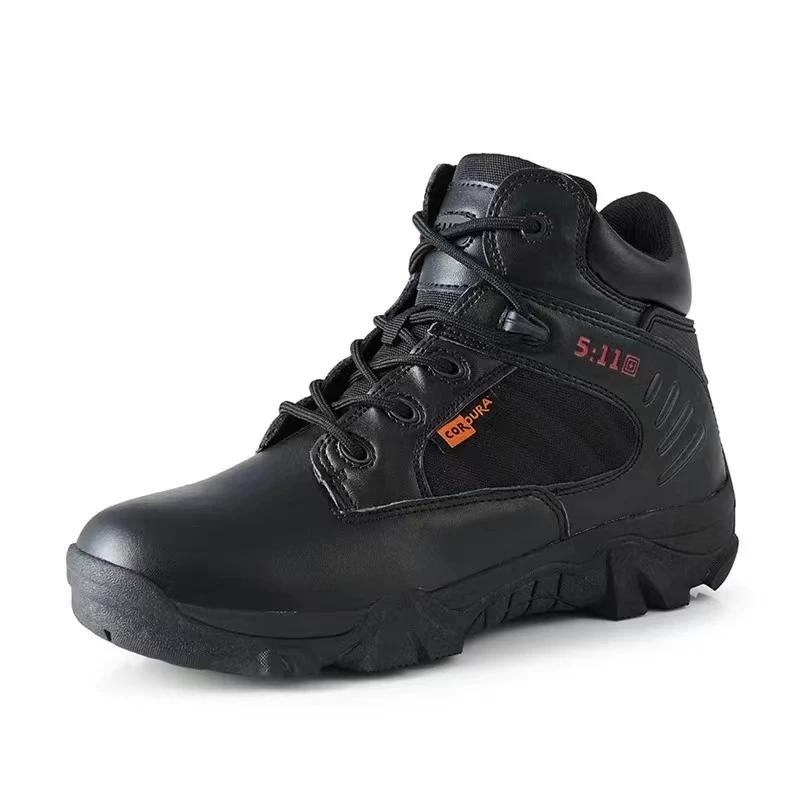 Fashion 2024 New Men's Boots Desert Anti-slip Man Boots Outdoor Lace Ankle Boots Safty  Work Shoes for Men Hard-Wearing Hiking Shoes 46