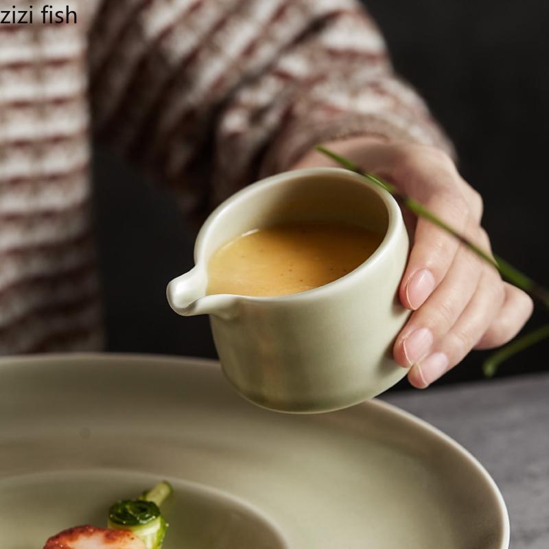 Ceramic Seasoning Dish Sauce Dishes Milk Coffee Cup 7cm Soup Basins Creative Hotel Restaurant Solid Color Tableware Sauce Plates