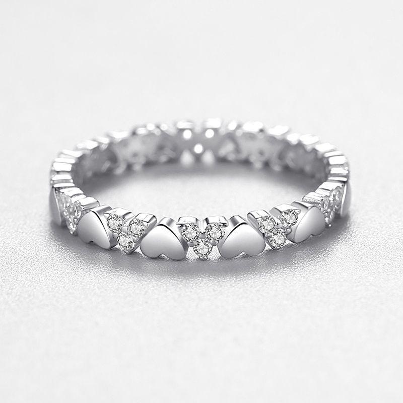 Tancise Classic 925 Sterling Silver  Zircon Ring Ladies Jewelry Wedding Promise Party Gift