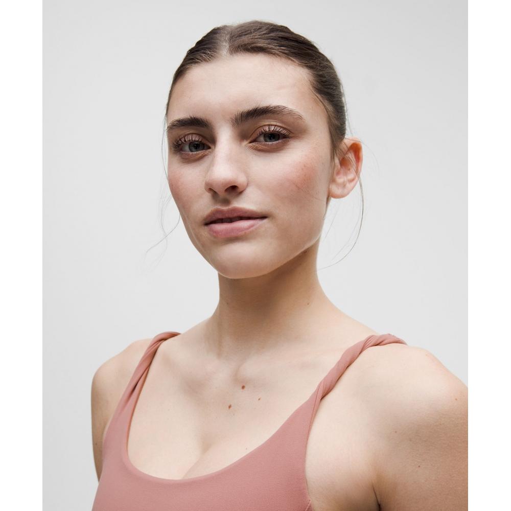 Lululemon Align  Twist Strap Cropped Tank Top  Light Support  B C Cup Red Clay