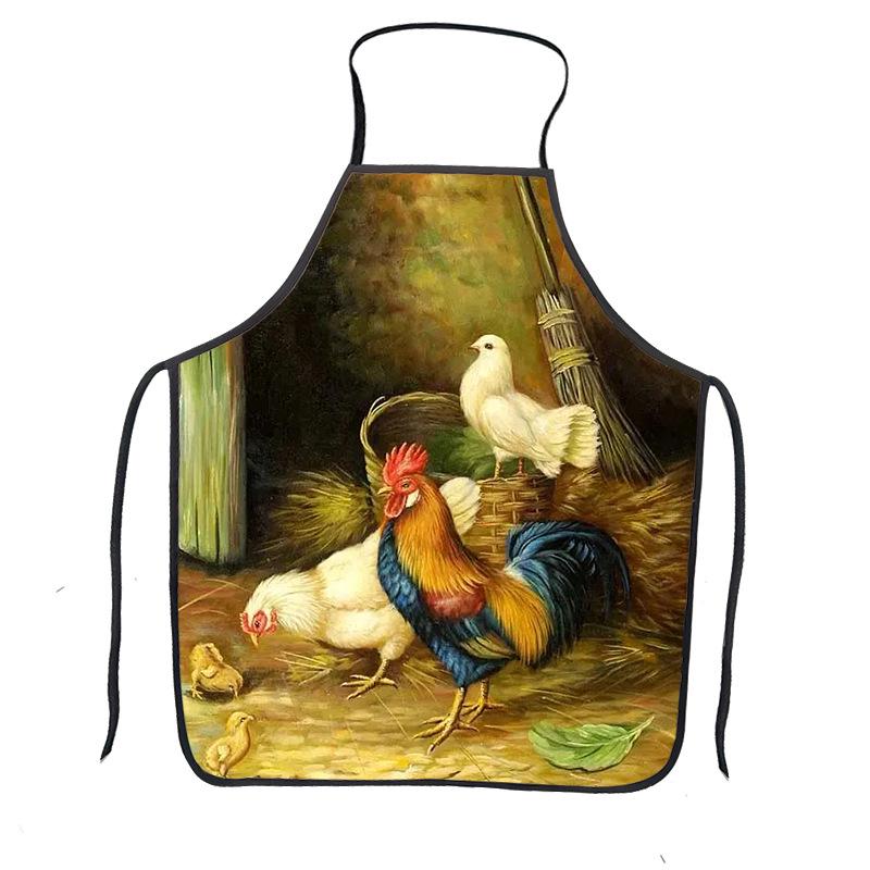 Innovative 3D Rooster Print Waterproof & Stain-Resistant Apron