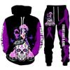 Hot Sale, Stylish 3D Skull Print Punk Sportswear, Pants Hoodie Couple Suit Street Trend